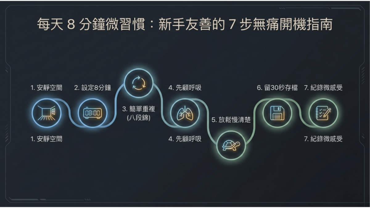 每天八分鐘微習慣的新手氣功練習七步驟