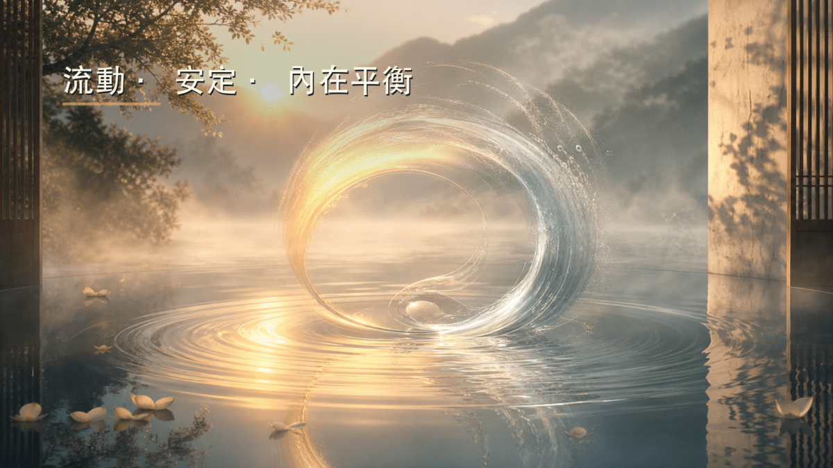 太極流動安定與內在平衡的抽象意象圖