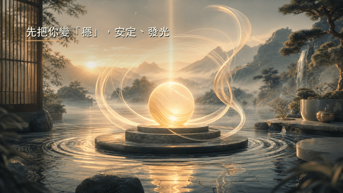 太極讓身心先穩定再發光的意象圖